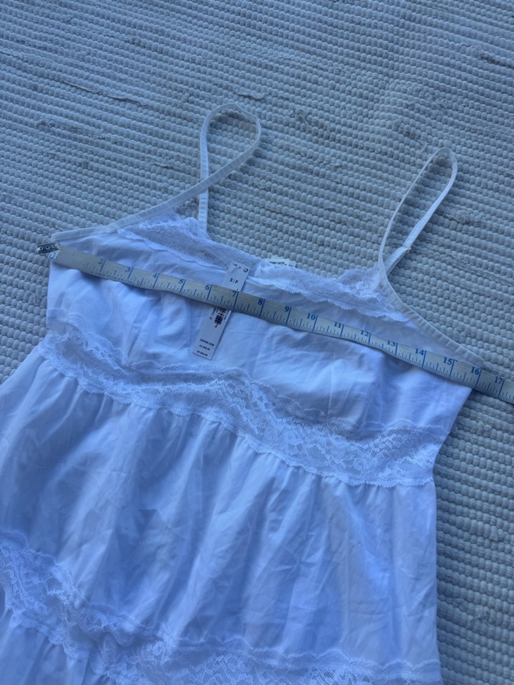 PINK x Frankies Bikinis Lace Tiered Babydoll Dress White S NWT - Picture 8 of 13